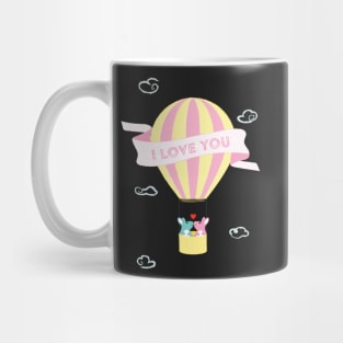 Lovely Bunnies Ride Air balloon Mug